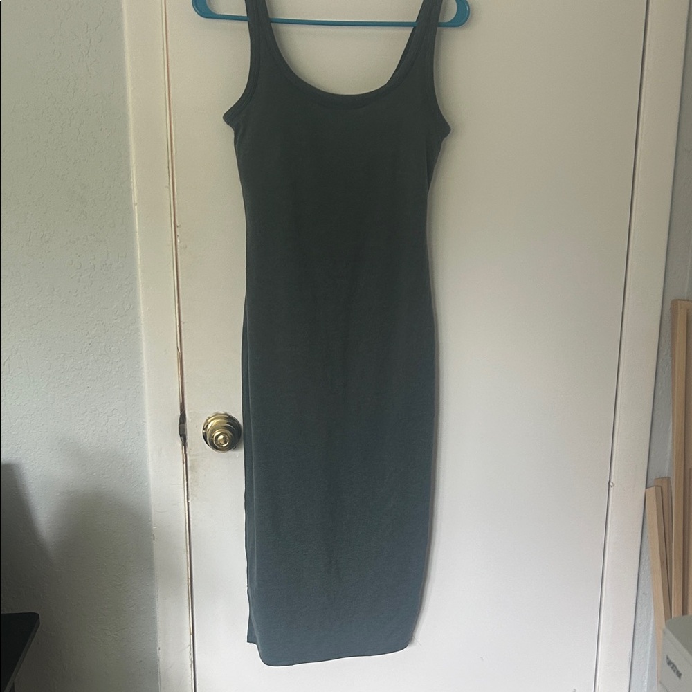 Vuori Dark Gray Teal Dress with Built in Bra